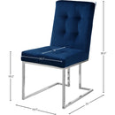 Meridian Alexis Navy Velvet Dining Chair IMAGE 5