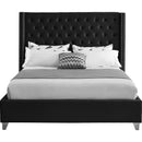 Meridian Aiden Black Velvet Full Bed IMAGE 3