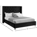 Meridian Aiden Black Velvet Full Bed IMAGE 8