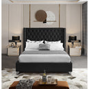 Meridian Aiden Black Velvet King Bed IMAGE 4