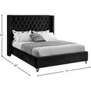 Meridian Aiden Black Velvet Queen Bed IMAGE 8