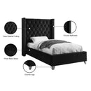 Meridian Aiden Black Velvet Twin Bed IMAGE 5