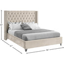 Meridian Aiden Cream Velvet Full Bed IMAGE 8