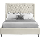 Meridian Aiden Cream Velvet King Bed IMAGE 3