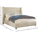 Meridian Aiden Cream Velvet King Bed IMAGE 8