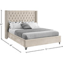 Meridian Aiden Cream Velvet Queen Bed IMAGE 8