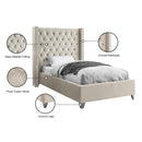 Meridian Aiden Cream Velvet Twin Bed IMAGE 5