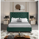 Meridian Aiden Green Velvet Full Bed IMAGE 4
