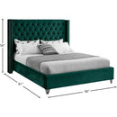 Meridian Aiden Green Velvet Full Bed IMAGE 8