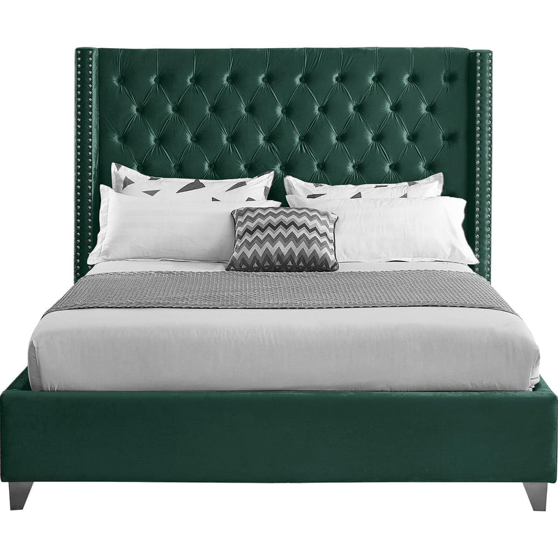 Meridian Aiden Green Velvet King Bed IMAGE 3