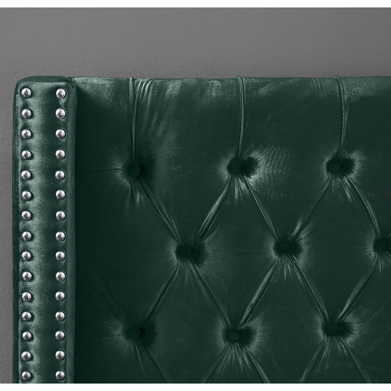 Meridian Aiden Green Velvet King Bed IMAGE 7