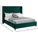Meridian Aiden Green Velvet King Bed IMAGE 8