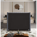 Meridian Aiden Grey Velvet King Bed IMAGE 6