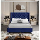 Meridian Aiden Navy Velvet Full Bed IMAGE 4