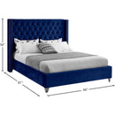Meridian Aiden Navy Velvet Full Bed IMAGE 8