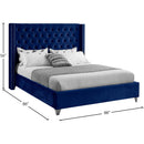 Meridian Aiden Navy Velvet King Bed IMAGE 8