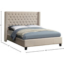 Meridian Ashton Beige Linen Textured Full Bed IMAGE 3