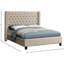 Meridian Ashton Beige Linen Textured Queen Bed IMAGE 3