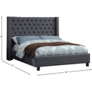 Meridian Ashton Grey Linen Textured Full Bed IMAGE 3