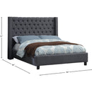 Meridian Ashton Grey Linen Textured King Bed IMAGE 3
