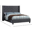 Meridian Ashton Grey Linen Textured Queen Bed IMAGE 3