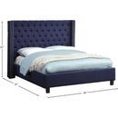 Meridian Ashton Navy Linen Textured Full Bed IMAGE 3