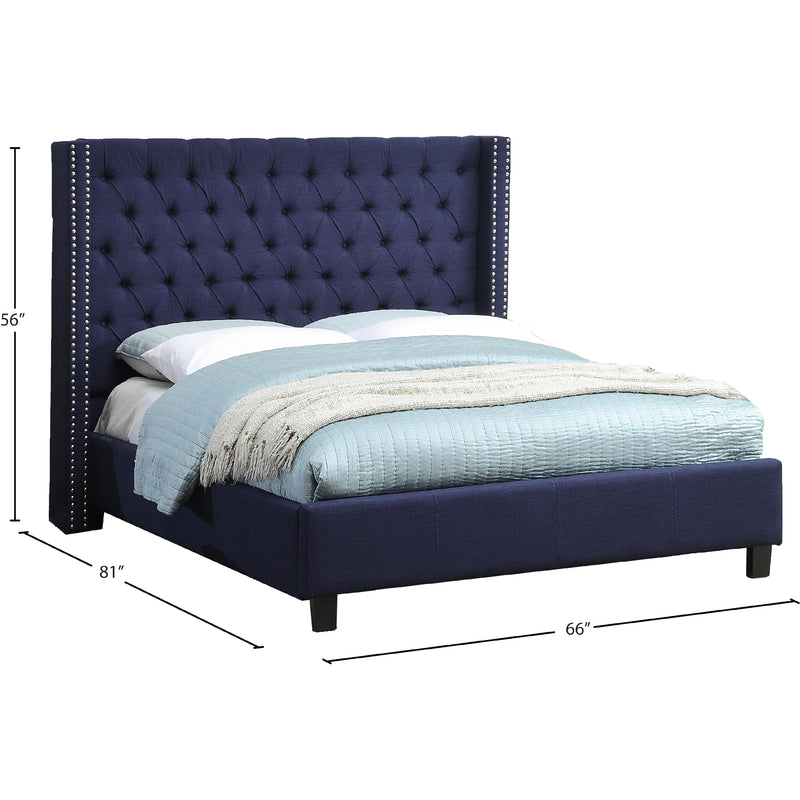 Meridian Ashton Navy Linen Textured Full Bed IMAGE 3