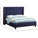 Meridian Ashton Navy Linen Textured King Bed IMAGE 3