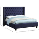 Meridian Ashton Navy Linen Textured Queen Bed IMAGE 3
