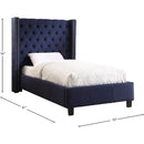 Meridian Ashton Navy Linen Textured Twin Bed IMAGE 3