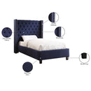 Meridian Ashton Navy Linen Textured Twin Bed IMAGE 4