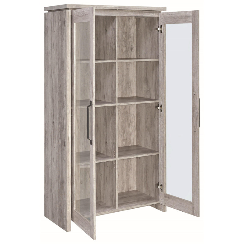 Coaster Furniture Alejo 950783 2-door Engineered Wood Tall Cabinet - Grey Driftwood IMAGE 3