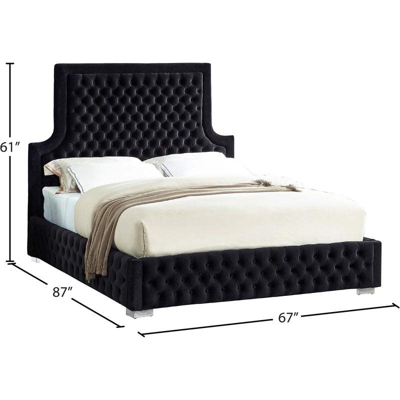 Meridian Sedona Black Velvet Queen Bed IMAGE 3