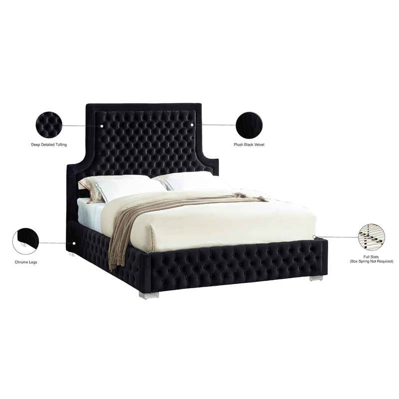 Meridian Sedona Black Velvet Queen Bed IMAGE 4