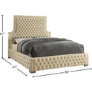 Meridian Sedona Cream Velvet King Bed IMAGE 3