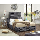 Meridian Sedona Grey Velvet Queen Bed IMAGE 4