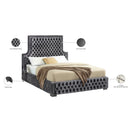 Meridian Sedona Grey Velvet Queen Bed IMAGE 6