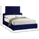 Meridian Sedona Navy Velvet Queen Bed IMAGE 3