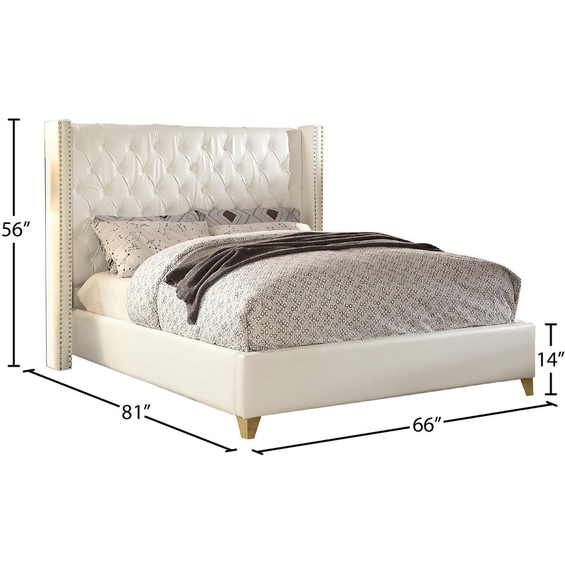 Meridian Soho White Vegan Leather Full Bed IMAGE 3