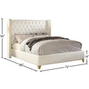 Meridian Soho White Vegan Leather Queen Bed IMAGE 3