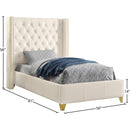 Meridian Soho White Vegan Leather Twin Bed IMAGE 3