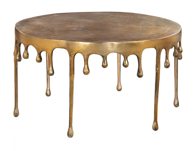 Drip Coffee Table Antique Brass