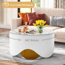 792 White 360 Rotate Coffee Marble Like Mirror W/ Gold