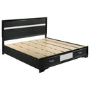  Coaster Furniture Miranda 206361KE 51-inch Wood Eastern King Storage Panel Bed - Black IMAGE 1