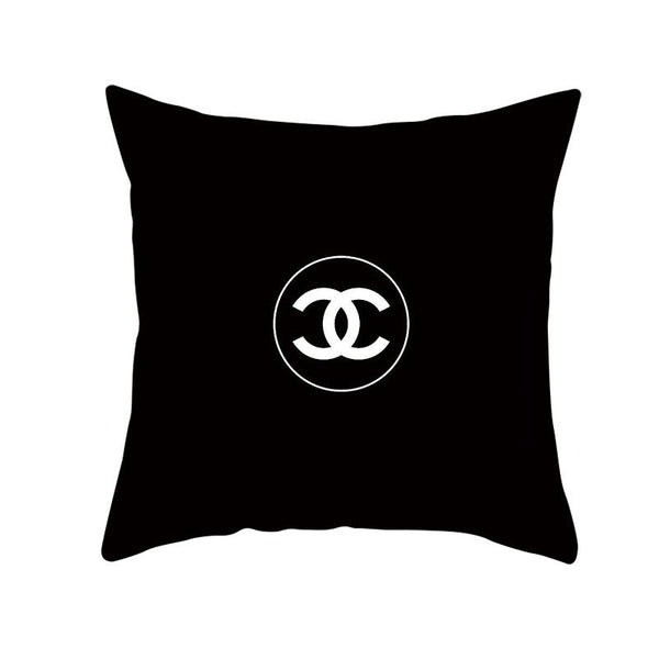CHANEL MINI 20x20 PILLOW COVER-BLACK&WHITE