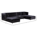 Meridian Moda Black Velvet 3 pc Sectional IMAGE 6