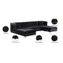 Meridian Moda Black Velvet 3 pc Sectional IMAGE 7