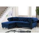 Meridian Sabrina Navy Velvet 2 pc Reversible Sectional IMAGE 10