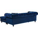Meridian Sabrina Navy Velvet 2 pc Reversible Sectional IMAGE 11