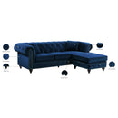 Meridian Sabrina Navy Velvet 2 pc Reversible Sectional IMAGE 14